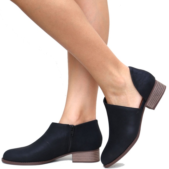 black booties side cut out